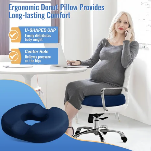 Miniatura 3 de Cojín de asiento en forma de dona CloudBliss para alivio del dolor de coxis y hemorroides, cojín de silla de espuma viscoelástica para después