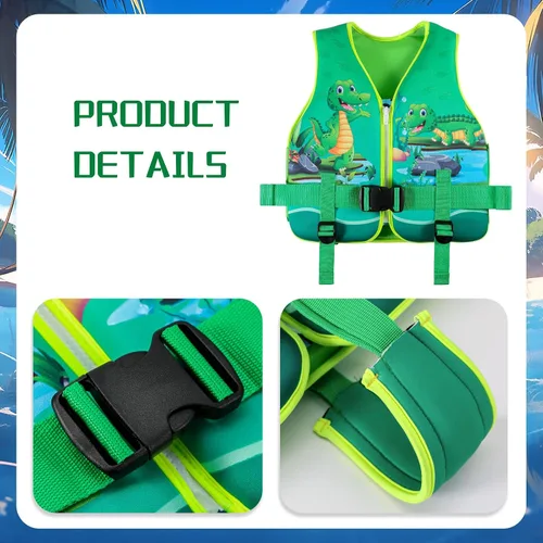 Miniatura 4 de Chaleco de natación para niños, chaleco de natación para niños pequeños, flotadores de 20 a 60 libras con correa de seguridad ajustable, S-XL