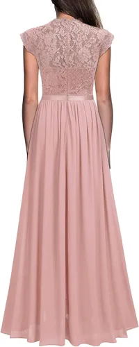 Miniatura 2 de Miusol - Maxi vestido floral con encaje para fiesta de noche y uso formal para mujer