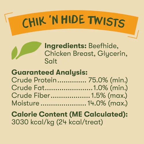 Miniatura 5 de Pet 'n Shape Chik 'n Hide Twist - Golosinas naturales envueltas en pollo para perros, grandes, 6