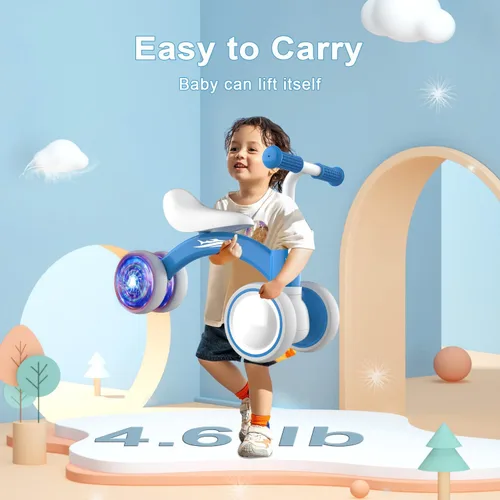 Miniatura 6 de Gamfeiny Colorful Lighting Baby Balance Bike Toys for 1 Year Old Boy Girl Gifts, 10-36 Month Toddler Balance Bike, No Pedal 4 Silence Wheels & Soft