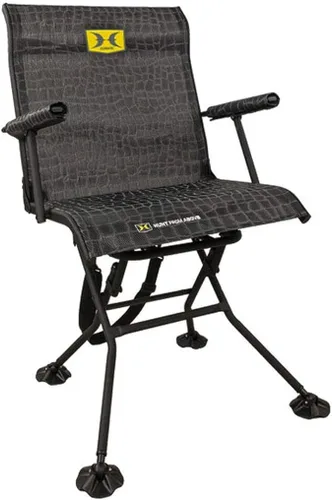 Hawk Stealth - silla giratoria silenciosa, confortable, rotatoria silla portátil para camping, caza, pesca, aventura y más (edición Bone Collector)