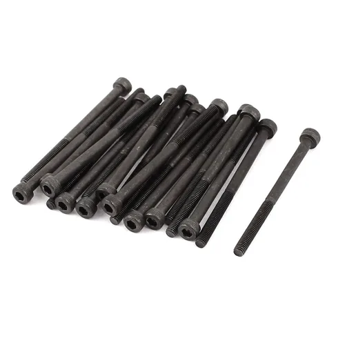 Miniatura 5 de uxcell Tornillos hexagonales de acero de aleación M2.0.197x1.772 in 12.9 Tornillos parcialmente roscados, color negro, 20