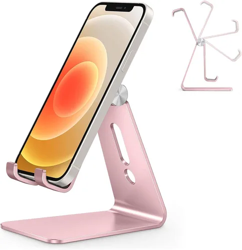 Miniatura 17 de OMOTON Soporte ajustable para teléfono celular, base soporte para teléfono de escritorio de aluminio C2, compatible con iPhone 15, 14, 13, XS, XR, 8