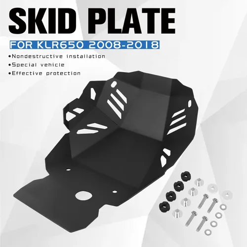 Miniatura 4 de Placa de deslizamiento de motor de repuesto Worldmotop para Kawasaki KLR650 KLR 650 2008-2023, cubierta protectora del motor de motocicleta (negra)