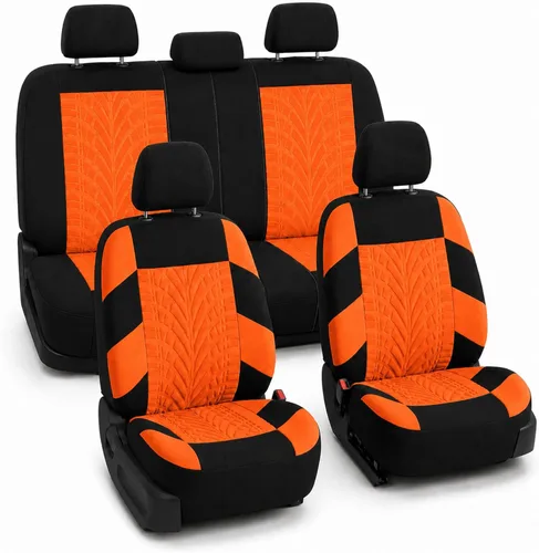 Miniatura 13 de FH Group - Juego de fundas de asiento delantero de automóvil de tela de alta calidad, para asientos con respaldo bajo con reposacabezas extraíble
