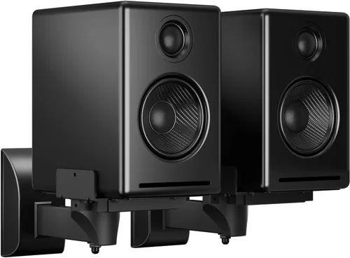 suptek Soportes de pared para altavoces, soportes de altavoz dobles para altavoces de sonido envolvente, soporte universal, estantes giratorios