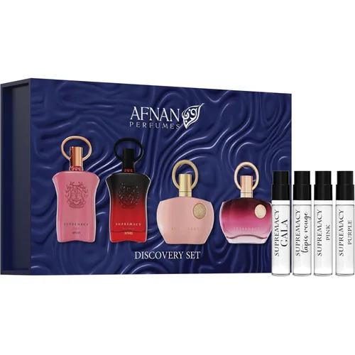Kit de descubrimiento de la serie Afnan Supremacy Femme, set de perfume en miniatura de 4 piezas - 2 ml x 4 viales