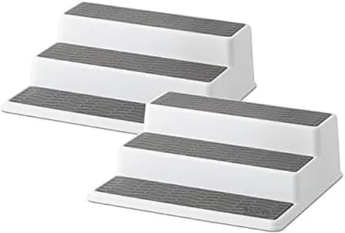 Copco organizador antideslizante de 3 niveles para despensa, para especias, 2 unidades, color gris, de 10 pulgadas Blanco/Gris