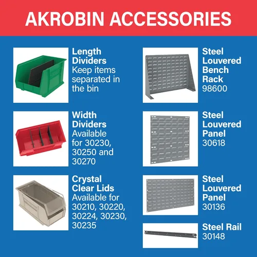 Miniatura 5 de Akro-Mils 30210 AkroBins Contenedores de almacenamiento de plástico, contenedores apilables que ahorran espacio para garaje, despensa, organización