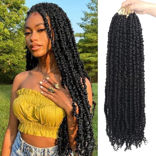 Miniatura 10 de Bileaf Cabello de Ganchillo Passion Twist Pre-retorcido de 10 Pulgadas, 8 Paquetes de Ganchillo Passion Twist, Cabello Corto Passion Twist