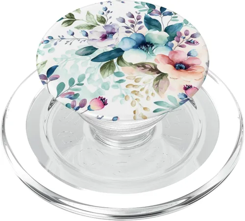 PopSockets MagSafe PopGrip con diseño floral de acuarela botánica para iPhone