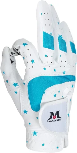 Miniatura 3 de MAZEL Guantes de golf para niños y niñas, para mano derecha e izquierda (1 par) guantes de golf transpirables de microfibra para jóvenes, blanco