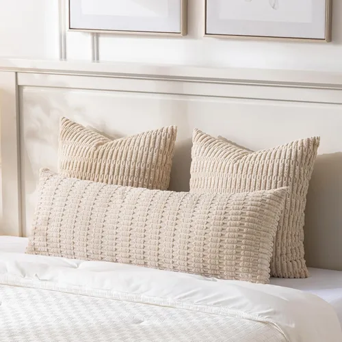 Miniatura 227 de Fancy Homi - Paquete de 2 fundas de almohada decorativas de color taupe de 22 x 22 pulgadas para sala de estar, sofá, cama, estilo rústico, bohemio