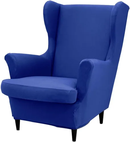 Miniatura 24 de Fundas para silla Wingback, 2 piezas, fundas elásticas para sillón de ala de color sólido con parte inferior elástica, protector de muebles