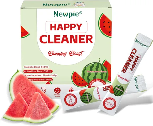 Miniatura 9 de Newpie Superfoods Happy Cleaner - Polvo probiótico y probiótico con sabor a sandía, fibra orgánica, sin azúcar, salud intestinal, antioxidante
