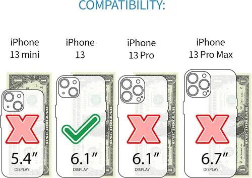 Miniatura 2 de Dockem Funda tipo cartera para iPhone 13 con placa de metal integrada para montaje magnético y 2 bolsillos para tarjetas de crédito: Exec M2, piel