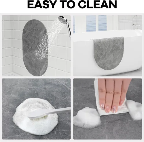 Miniatura 6 de Hargiis Alfombra de baño suave y absorbente, para ducha y suelo, antideslizante, lavable a máquina, para frente de bañera y ducha