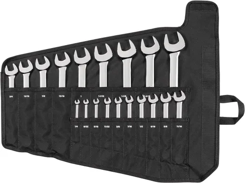 Miniatura 17 de TEKTON Juego de llaves combinadas con estante, 15 piezas (1/4-1 pulg.) WCB92106