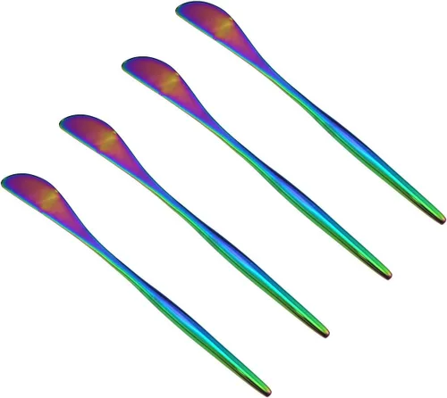 Miniatura 12 de JASHII Lujo 24 piezas de acero inoxidable 18/10 con titanio colorido plateado multicolor cubertería juego de cubiertos, color arco iris, servicio