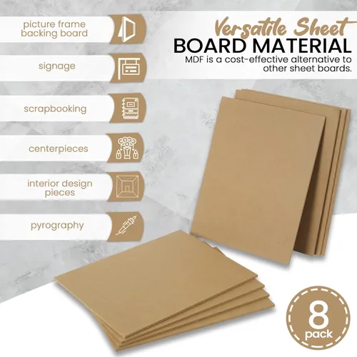 Miniatura 2 de CalPalmy - Tableros de MDF de 11 x 14 pulgadas (paquete de 8) - Tablas de 1/4 pulgadas de grosor para carpintería, diseño de interiores