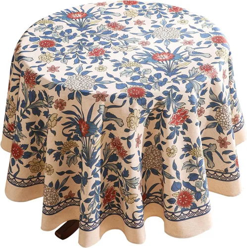 Miniatura 19 de patdrea - Mantel de lino floral, grueso, decorativo y francés para mesas rectangulares o cuadradas, para cocina y comedor, 55 x 79 pulgadas