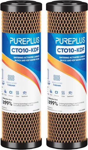 Miniatura 16 de Cartucho de filtro de agua de carbono CTO de 1 micrón, 2.5 x 10 pulgadas, repuesto para sistema de filtro de agua debajo del fregadero, Dupont