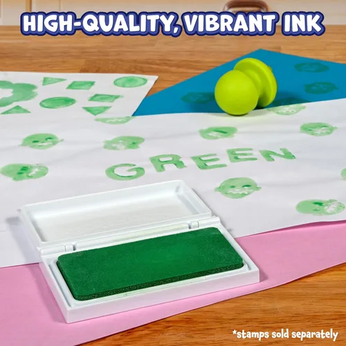 Miniatura 2 de READY 2 LEARN Almohadilla de sello lavable para niños, verde, almohadilla de tinta no tóxica para sellos, resistente a la decoloración, para decorar