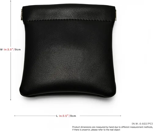 Miniatura 6 de Woodten Bolsa de viaje de piel sintética para joyas, bolsa de joyería de cuero, bolsa de regalo para fiesta de boda (S, negro)