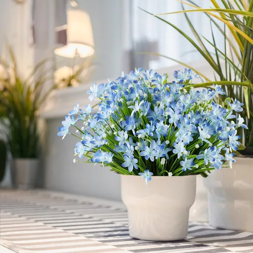 Miniatura 4 de 4 paquetes de flores artificiales de narcisos, vegetación artificial falsa resistente a los rayos UV, no se decolora, plantas de plástico sintético