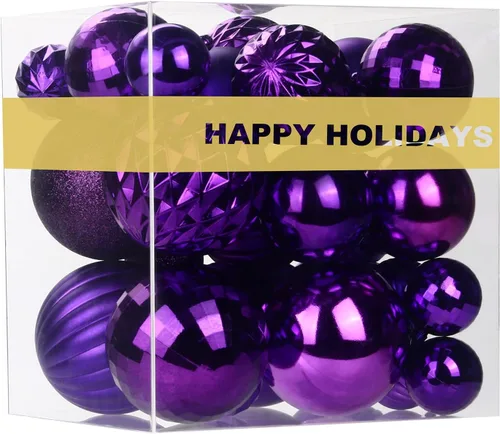 Miniatura 138 de Bolas de Navidad Grandes de 3.2" en Azul Bebé - Adornos para Árbol de Navidad, Bolas Colgantes Inastillables para Cumpleaños, Halloween, Boda