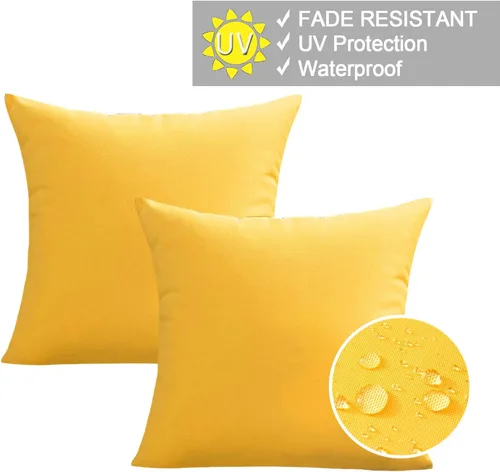 Miniatura 2 de VAKADO - Juego de 2 fundas de cojín decorativas impermeables para exteriores, 16x16 pulgadas, para sofá, jardín, banco, porche, decoración de Aqua