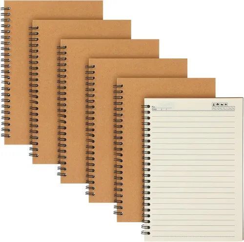 Miniatura 11 de Epakh Paquete de 6 cuadernos en espiral a granel, cuaderno de espiral de tapa dura de regreso a clases, 5.5 x 8.3 pulgadas, cuaderno de notas