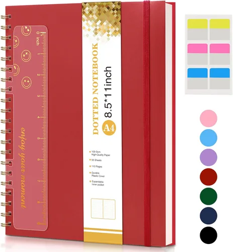 Miniatura 40 de Lined Spiral Notebook Journal 8.5” x 11”, A4 Large Notebooks for Women Men, College Ruled Journal, 100 GSM Paper, Plastic Hardcover Spiral Bound