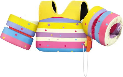 Miniatura 19 de HeySplash Chaleco de Natación para Niños, Flotadores de Piscina para Niños Pequeños, Chaleco de Natación para Niños con Correa Ajustable, Chaqueta