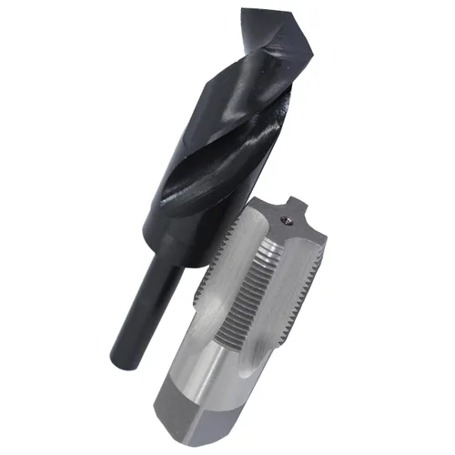 Miniatura 13 de Drill America POU juego de llave de tubería de acero de carbono NPT y broca para taladro HSS (1/8 pulgadas NPT - 1 pulgadas NPT), 1