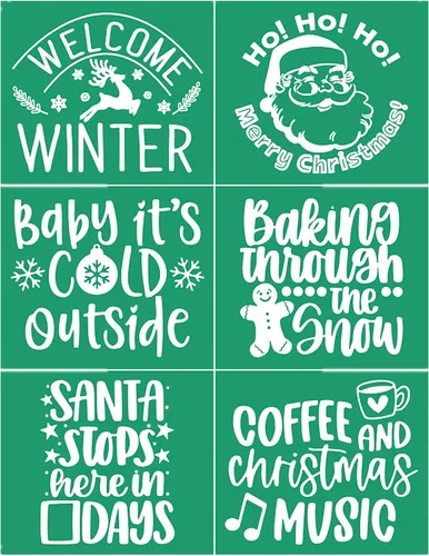 Miniatura 13 de JAJADO JAAJDO - Plantillas de pantalla de seda para árbol de Navidad, adornos de campanas de Navidad, plantillas de serigrafía para decoraciones