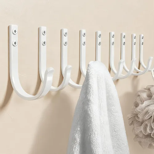 Miniatura 8 de Paquete de 10 Ganchos de Pared para Colgar Toalla/Abrigo - Colgador de Metal de 22LB con Tornillo para Montaje en Pared, para Exteriores, Armario