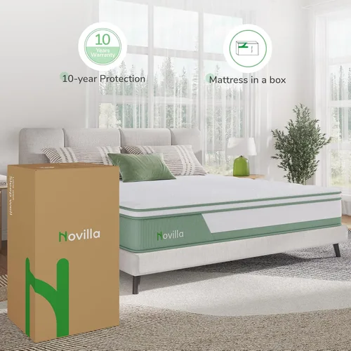 Miniatura 7 de Novilla Colchón individual, colchones de tamaño individual de 6 pulgadas en una caja con bobina Smarts™ para aliviar la presión, espuma de felpa