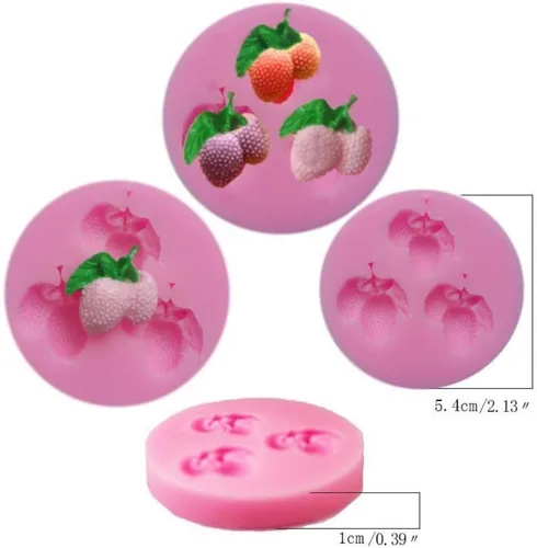 Miniatura 4 de Molde de silicona con forma de frutas de piña, lichi, fresa, 3D, para poner bricolaje, pastel de gelatina, caramelo, fondant, chocolates