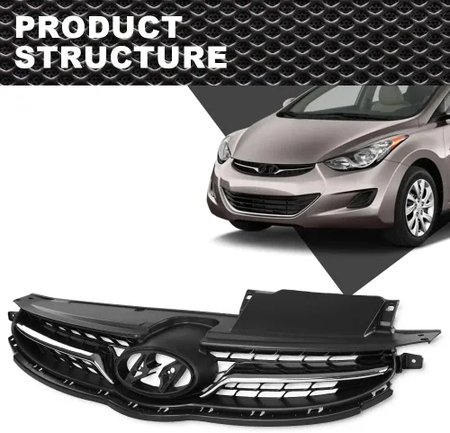 Miniatura 2 de CNNELL Rejilla compatible con Hyundai Elantra 2011 2012 2013