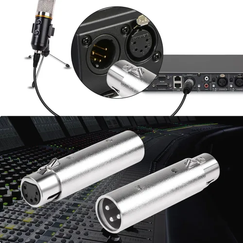 Miniatura 4 de QIANRENON Adaptador de audio XLR - Convertidor DMX hembra de 5 pines a macho de 3 pines, para micrófono, iluminación de escenario, estación