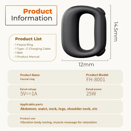 Miniatura 8 de Pistola de masaje muscular de percusión para tejidos profundos: con calor, intensidad y velocidad ajustables, supersilenciosa, recargable por USB-C