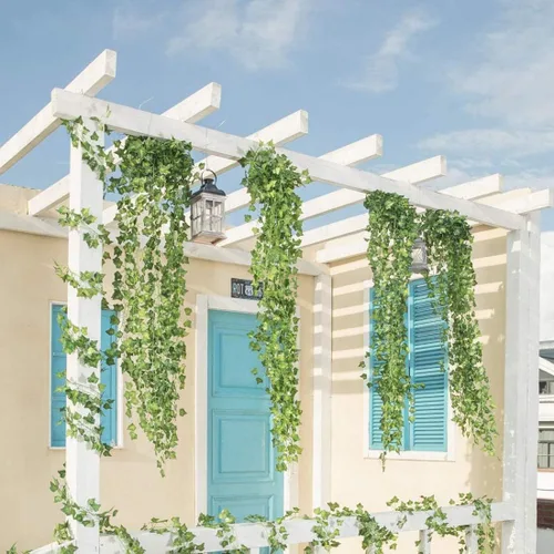 Miniatura 5 de Hojas de hiedra artificial de 84 pies, guirnalda colgante de vid falsa, follaje para el hogar, cocina, jardín, oficina, boda, decoración de pared