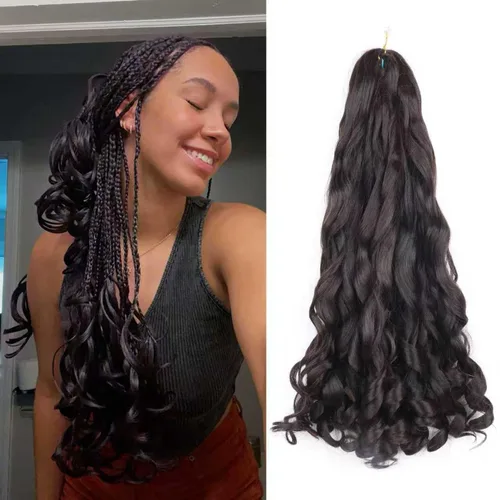 Miniatura 69 de Cabello rizado francés trenzado de 10 pulgadas, color 4, cabello rizado preestirado, 8 paquetes de trenzas de ganchillo de rizo francés para trenzas