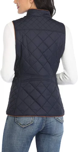 Miniatura 4 de Dilgul Chaleco acolchado para mujer, cuello alto, con cremallera, acolchado ligero y moderno