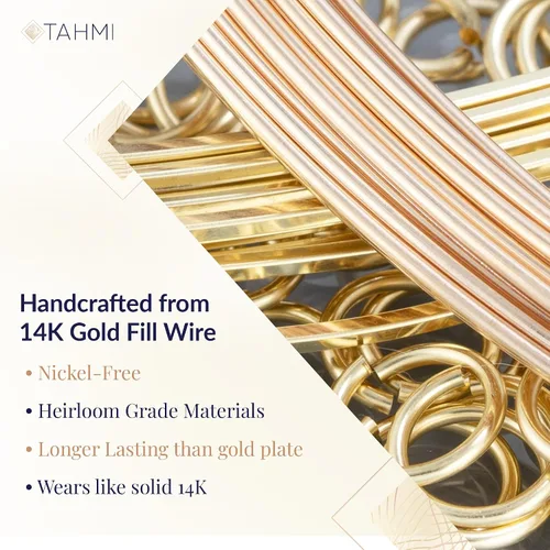 Miniatura 5 de Delicados aretes colgantes de círculo de metal mixto Aretes colgantes minimalistas de oro laminado de 14K y plata esterlina 925 Regalo