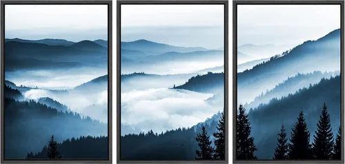 Miniatura 102 de SIGNWIN Lienzo enmarcado para pared, juego de arte tranquilo con reflejo de lago, acuarela, montaña y agua, ilustraciones modernas, arte abstracto