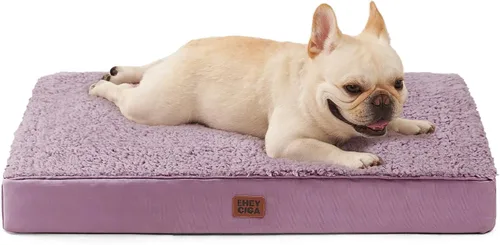 Miniatura 46 de EHEYCIGA Cama ortopédica de espuma para perros grandes, 35 pulgadas de largo x 23 pulgadas de ancho x 3.5 pulgadas de alto, gris claro