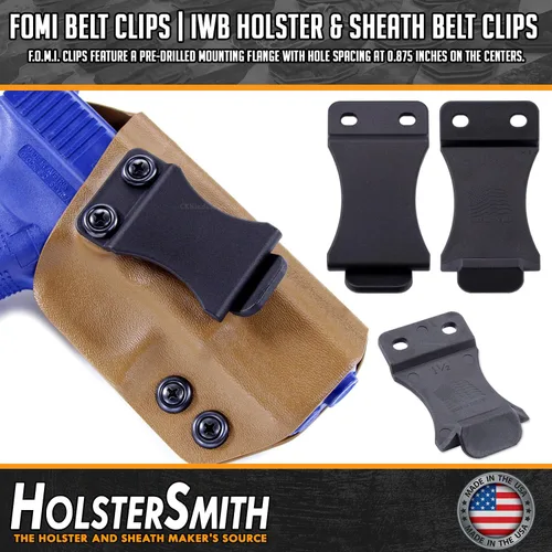 Miniatura 5 de FOMI Funda con clip para cinturón – IWB/OWB con hardware de montaje – Fabricada en EE. UU. – Inclinación ajustable – para fundas Kydex, fundas